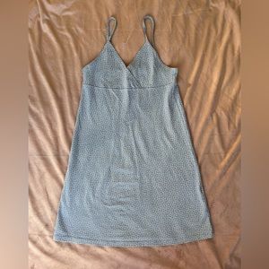 Brandy Melville Amara Mini Dress Small Baby Blue and White Floral